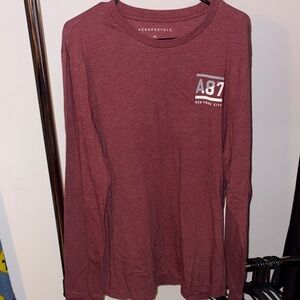 Aeropostale A87 Burgundy Long Sleeve Tee